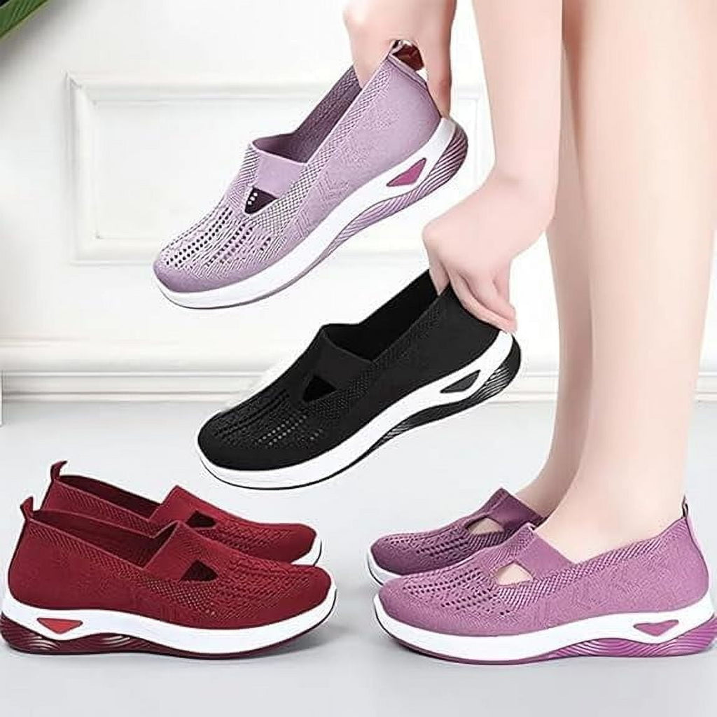 Willtoo Women's Woven Orthopedic Breathable Soft Shoes Go Walking Slip on Diabetic Foam Shoes Hands Free Slip in Sneakers Arch Support Khaki