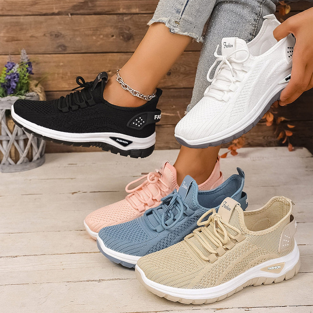 longantii Orthopedic Shoes for Women Arch Support Non Slip Slip on Running Shoes Wide Mesh Stretch Volleyball Shoes Comfort 2026 New Foam Shoes Beige