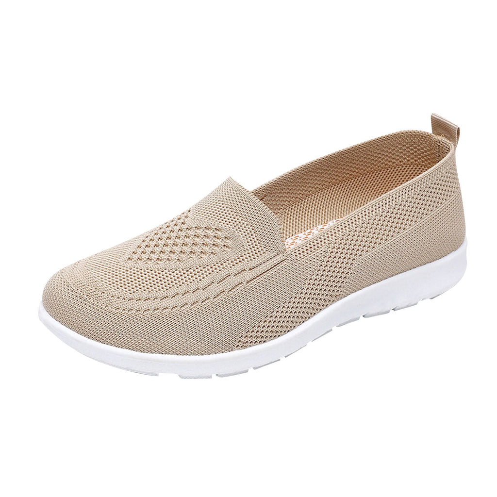 Orthopedic Slip on Walking Shoes for Women Comfortable Embroidered Arch Support Wide Width Work Sneakers Nurse Shoes for Women Beige 5.5 Wide