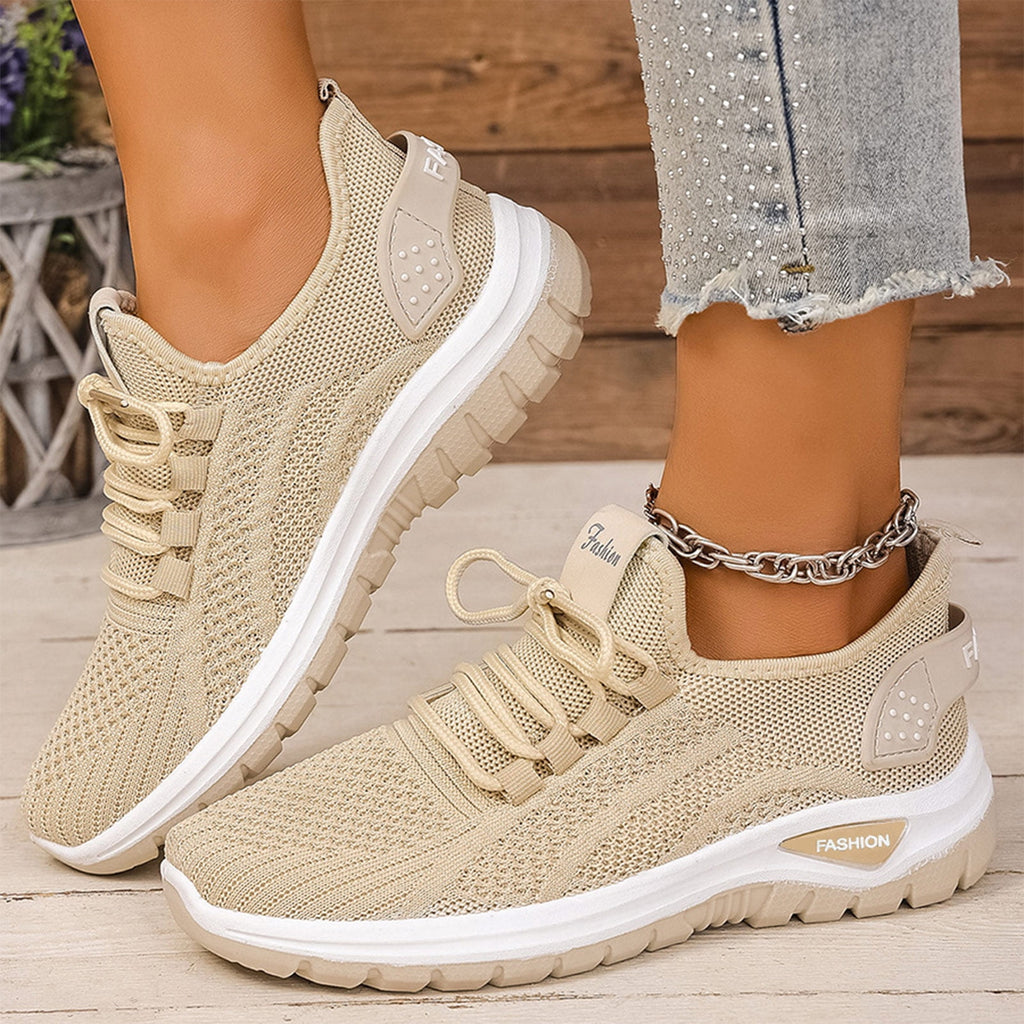 longantii Orthopedic Shoes for Women Arch Support Non Slip Slip on Running Shoes Wide Mesh Stretch Volleyball Shoes Comfort 2026 New Foam Shoes Beige