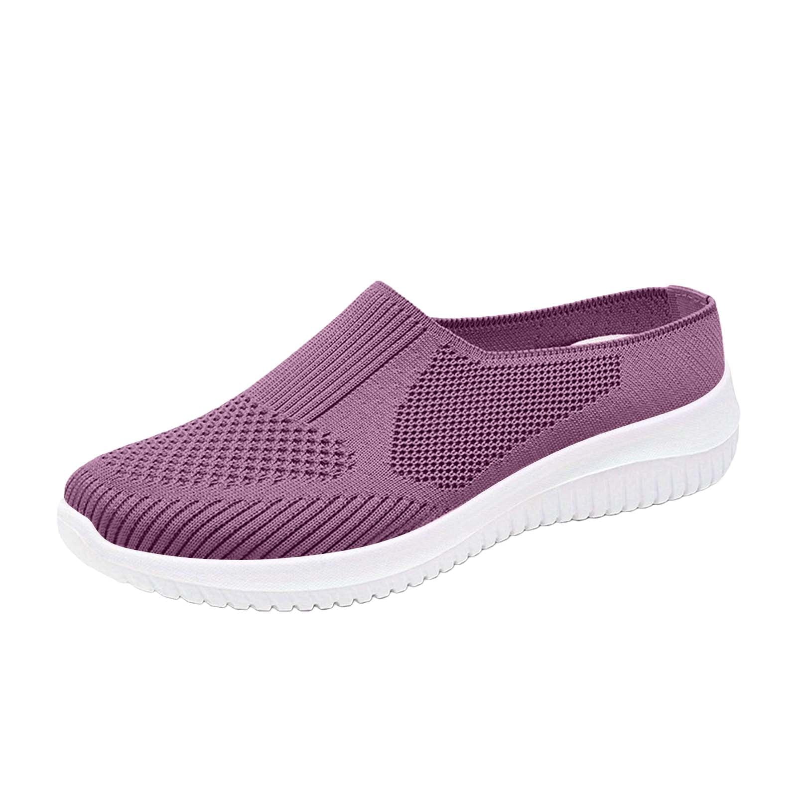 Willtoo 2026 Women’s Slip On Orthopedic Sneakers - Arch Support Tennis & Walking Shoes, Non-Slip Nurse Shoes for Food Service, Wide Width Valentines Day Gifts Purple 9 Wide