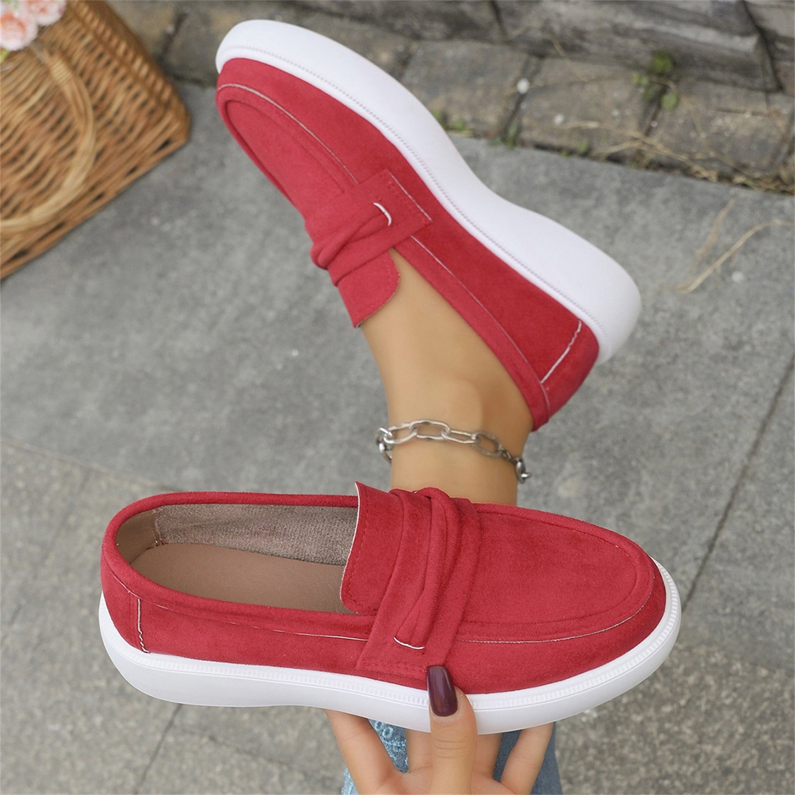 YOUYEDIAN Orthopedic Dress Shoes for Women Arch Support Nurse Shoes Wide Width Slip on Non Slip Work Shoes Knitted Mesh Stretch Comfort 2026 New Foam Shoes