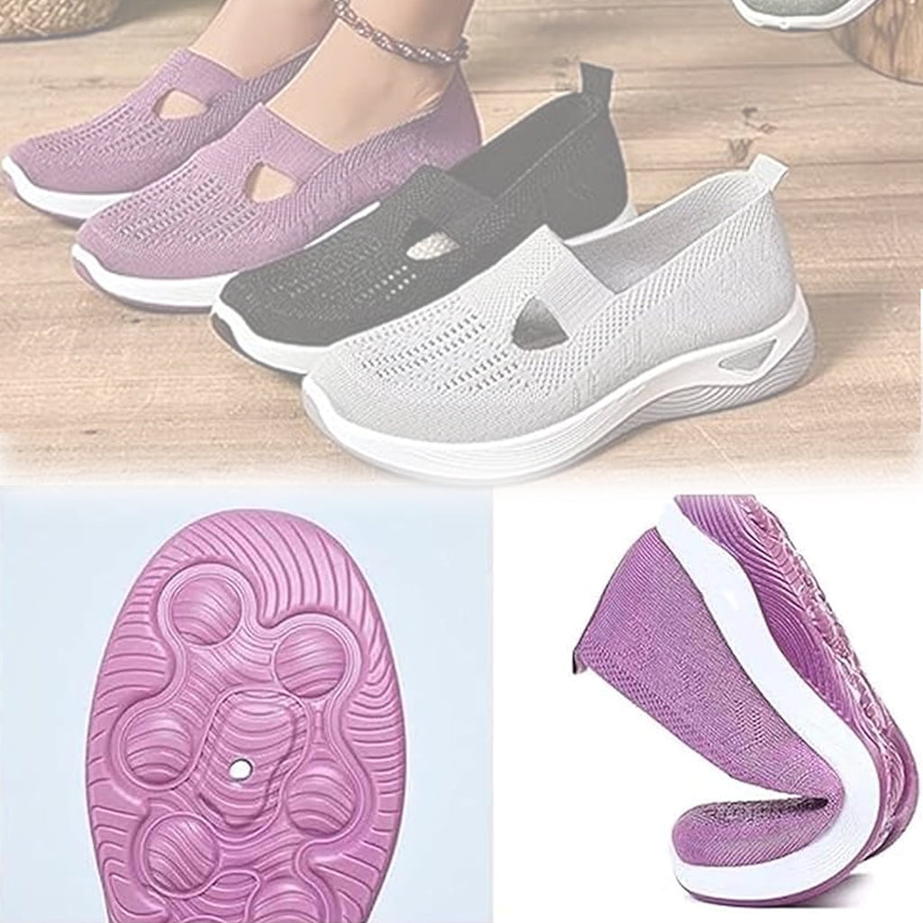 XDDLITP Women's Woven Orthopedic Breathable Soft Shoes Slip On Diabetic Foam Walking Shoes Arch Support Non Slip Lightweight Casual Breathable Tennis Shoes,Beige 35(US-5.5)
