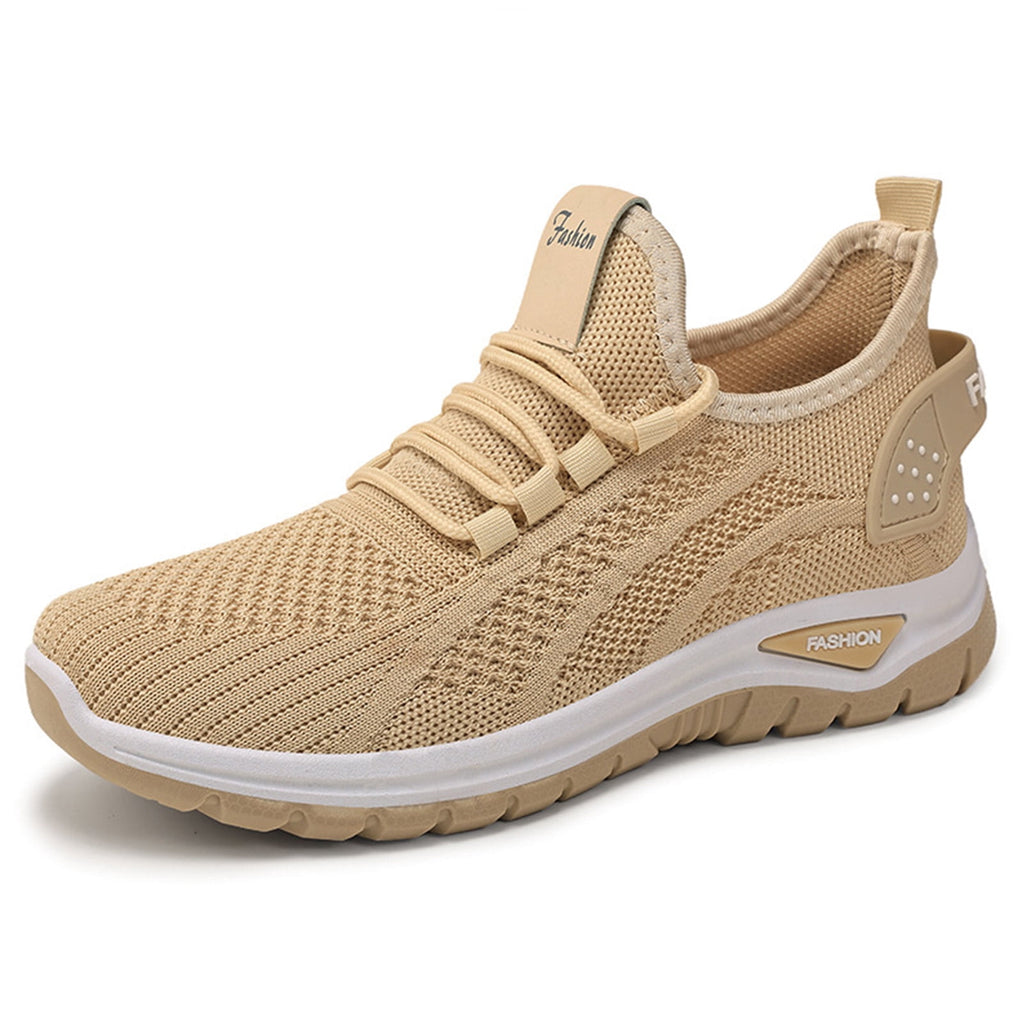 longantii Orthopedic Shoes for Women Arch Support Non Slip Slip on Running Shoes Wide Mesh Stretch Volleyball Shoes Comfort 2026 New Foam Shoes Beige