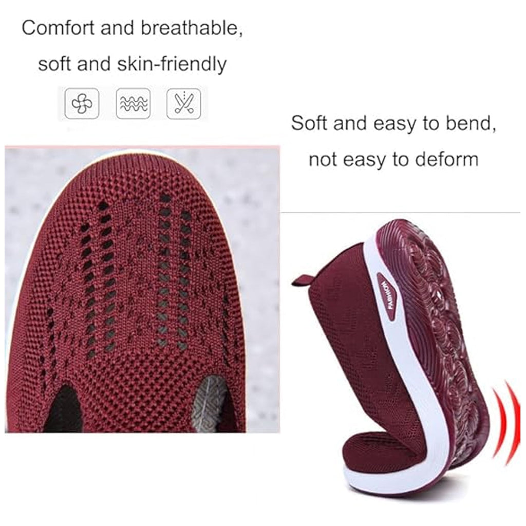 XDDLITP Women's Woven Orthopedic Breathable Soft Shoes Slip On Diabetic Foam Walking Shoes Arch Support Non Slip Lightweight Casual Breathable Tennis Shoes,Beige 35(US-5.5)
