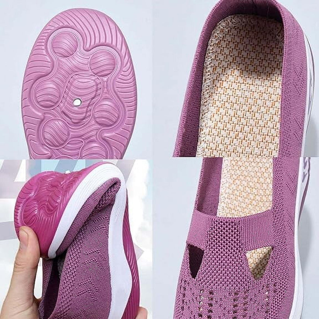 Willtoo Women's Woven Orthopedic Breathable Soft Shoes Go Walking Slip on Diabetic Foam Shoes Hands Free Slip in Sneakers Arch Support Khaki